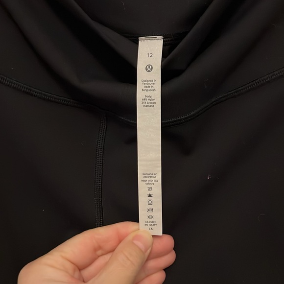 Black Lululemon Wundertights 12 EUC - Picture 3 of 3